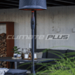 LED Electric Standing Mesh Lamp Heater – Black